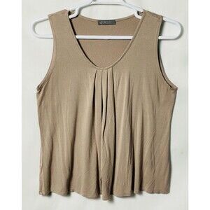 Dressis Women’s Soft Pleated Scoop Neck Top Size XL Brown